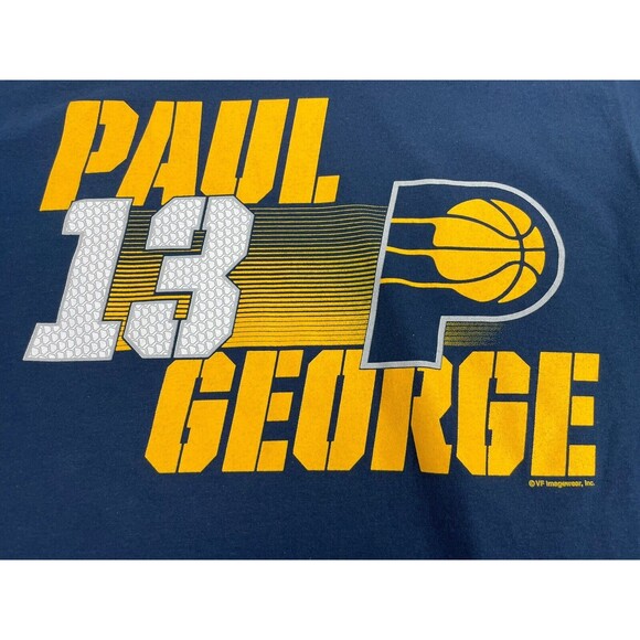 Paul George #13 Indiana Pacers Men's T-Shirt Blue Size Small NWT - Picture 2 of 7